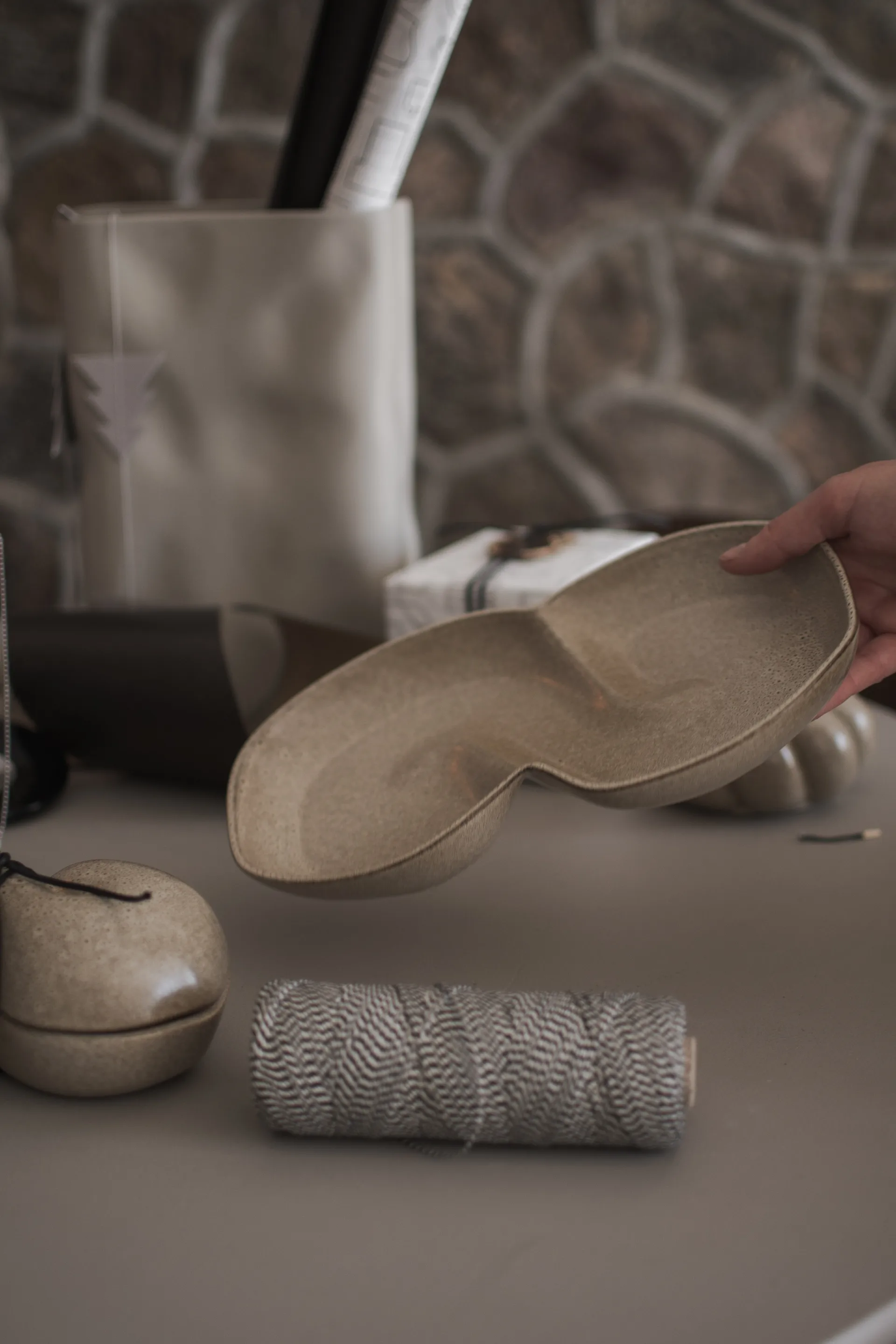 Bun サービングディッシュ 18x30 cm, Beige DBKD | ディービーケーディー