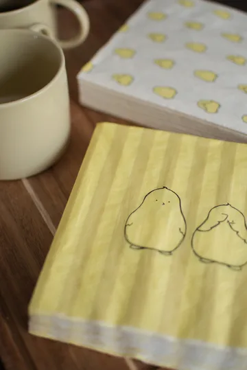 Chubby chicken ストライプ ペーパーナプキン 20パック - Cream, 33x33 cm - DBKD | ディービーケーディー