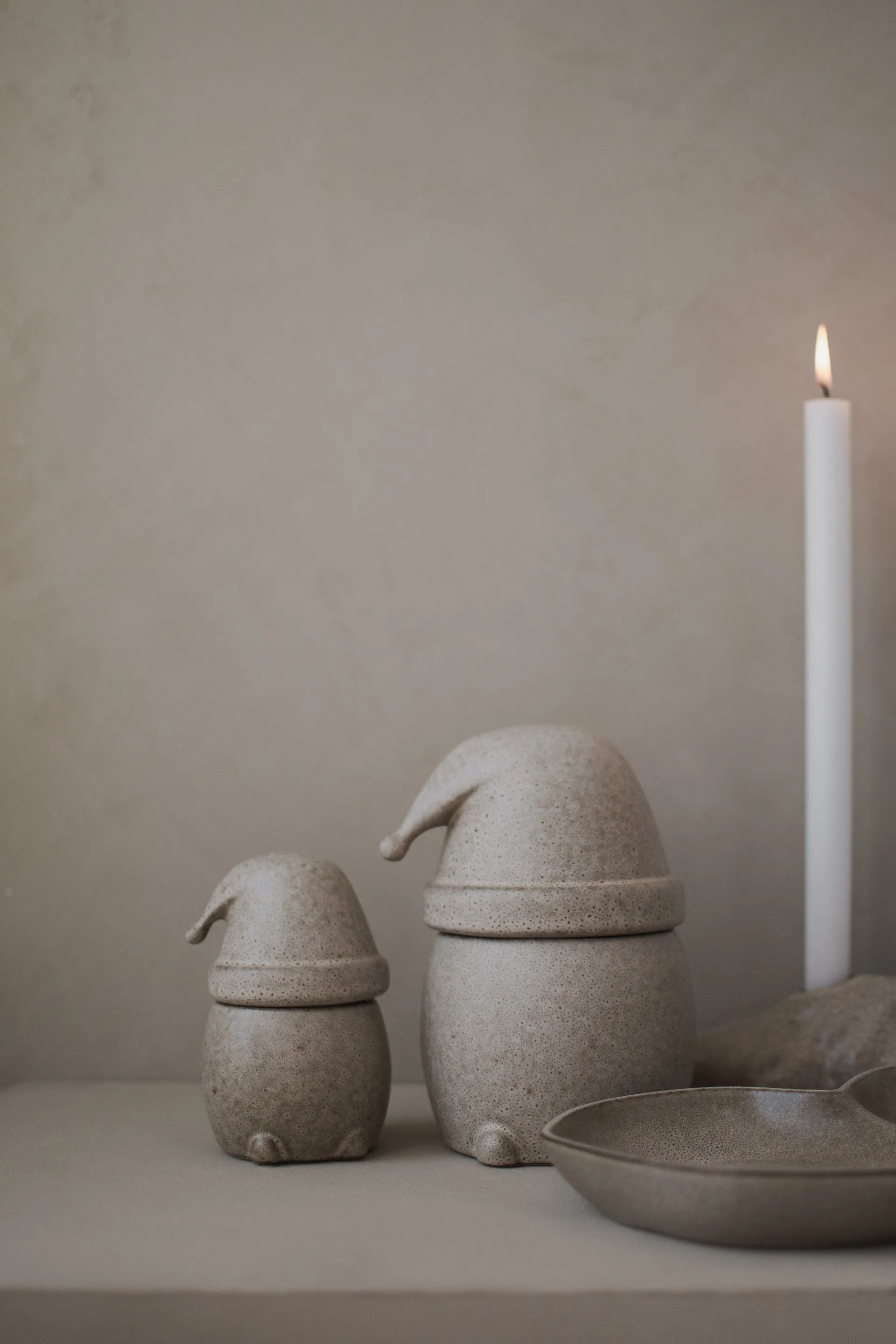 Eating サンタ 蓋付きジャー S, Beige DBKD | ディービーケーディー