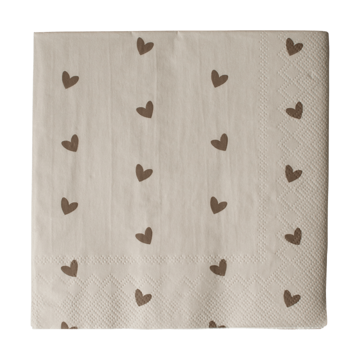 Heart ペーパーナプキン 33x33 cm 20枚 - Brown-beige - DBKD | ディービーケーディー