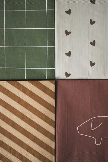 Heart ペーパーナプキン 33x33 cm 20枚 - Brown-beige - DBKD | ディービーケーディー