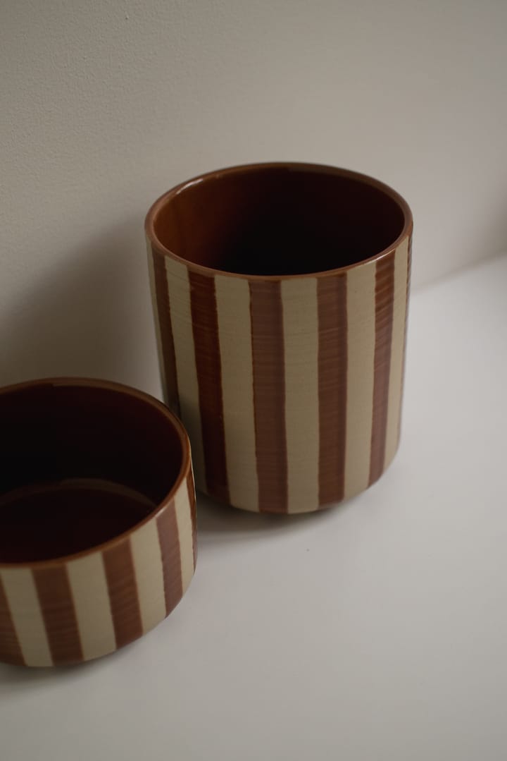 Line 鉢 Ø14x16 cm, Stripe nougat DBKD | ディービーケーディー