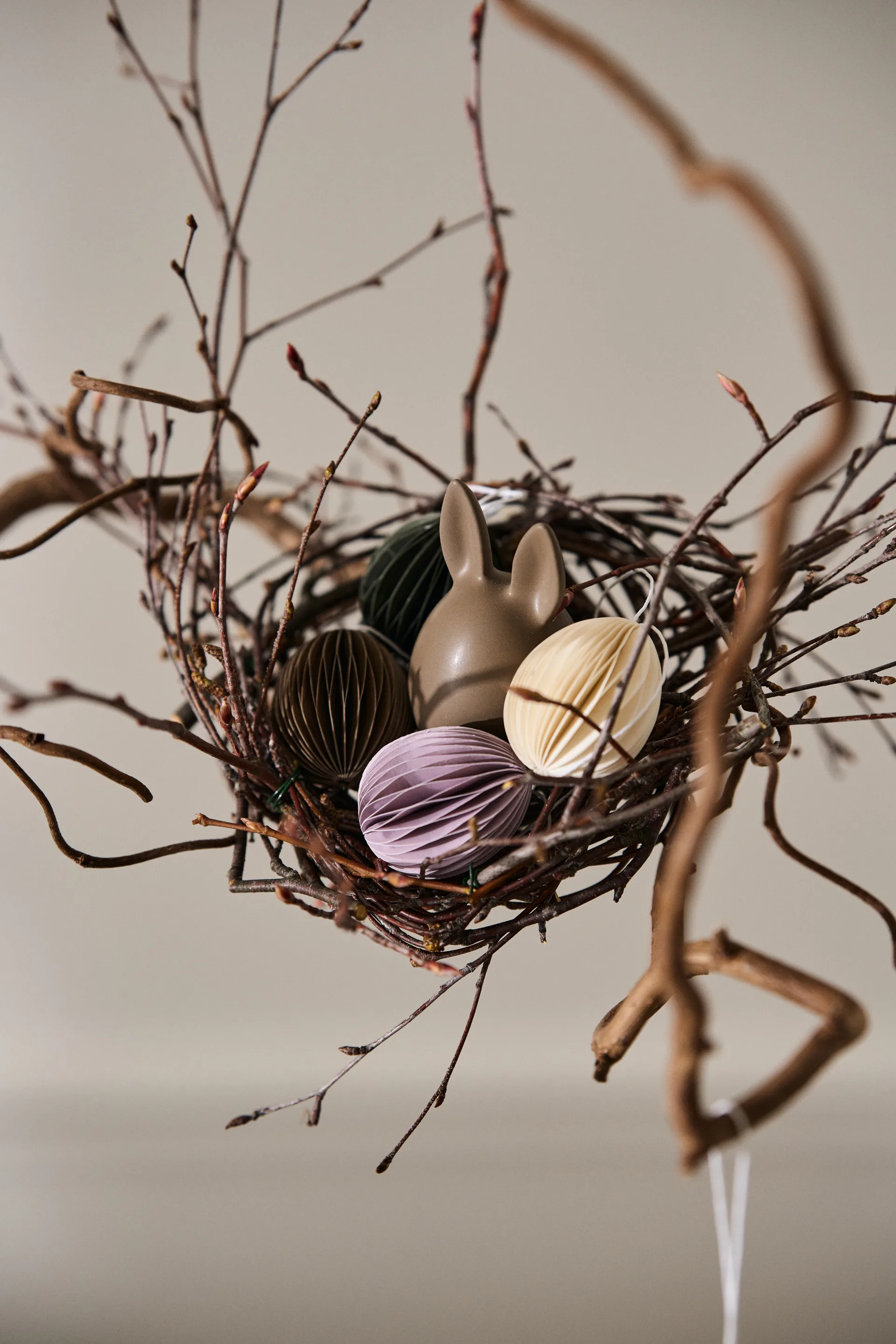 Ovoid ペーパーイースター デコレーション small 4 cm, White DBKD | ディービーケーディー