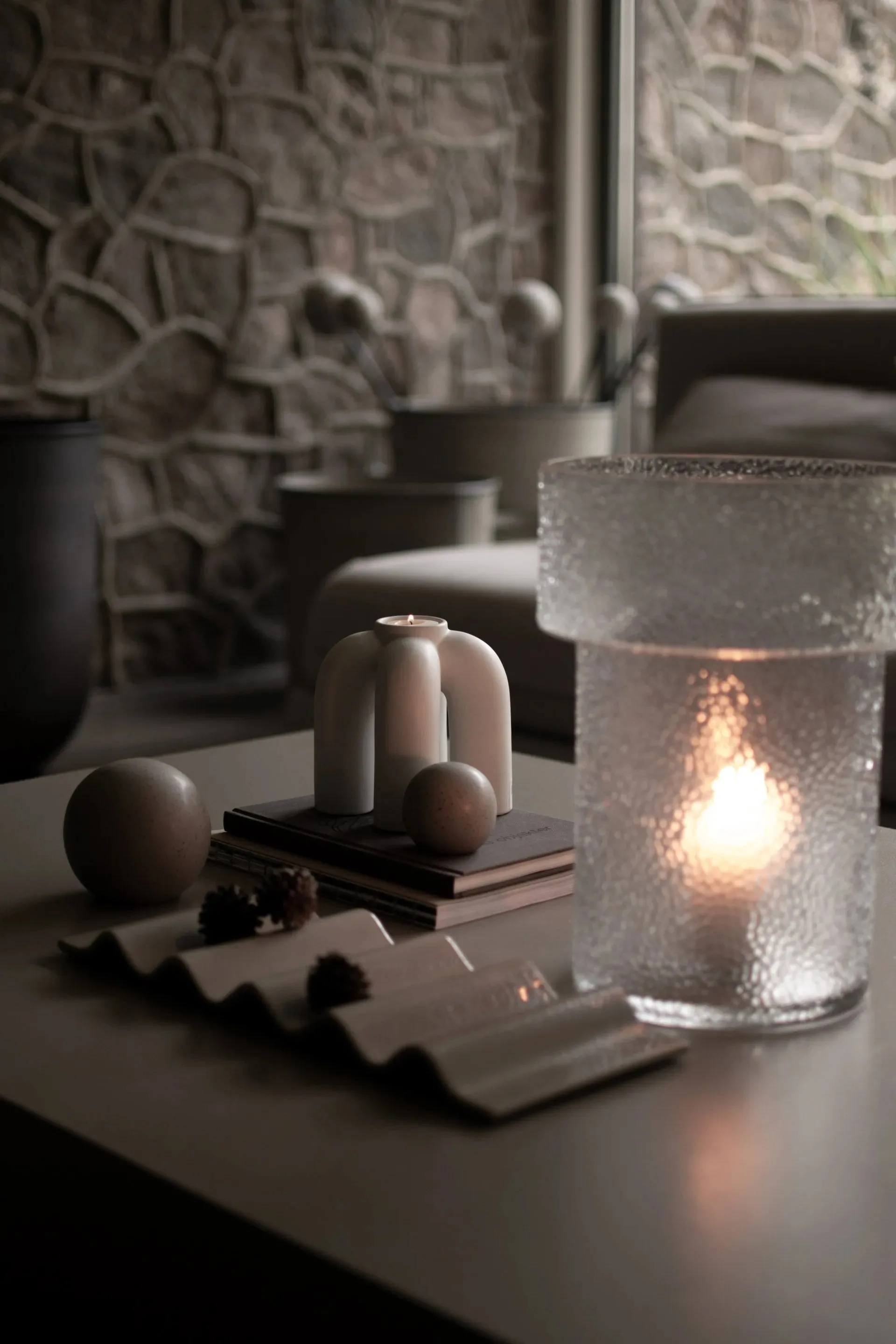 Rope ティーライトホルダー 14x14 cm, White DBKD | ディービーケーディー