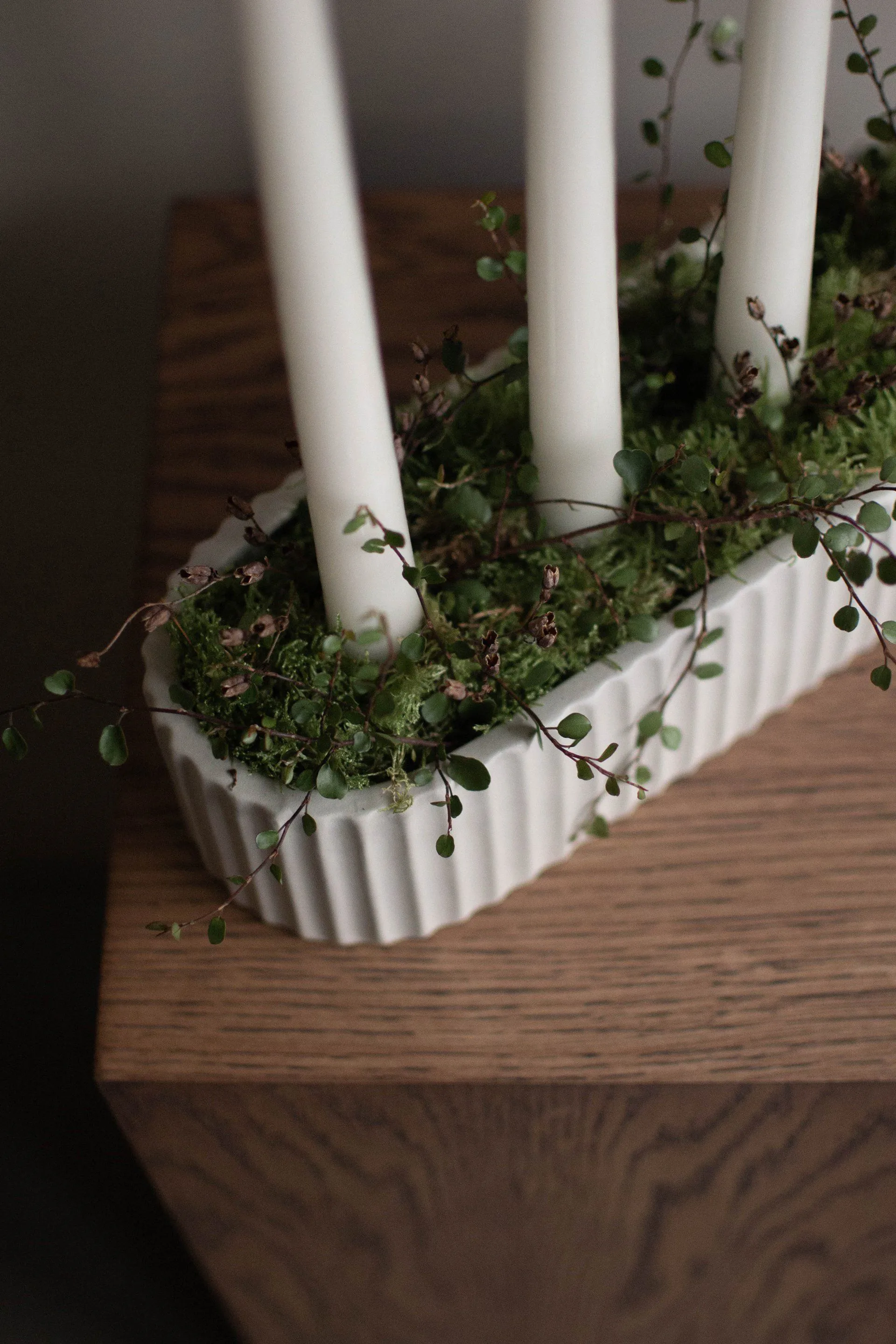 Stripe アドベント キャンドル 30 cm, Shiny white DBKD | ディービーケーディー