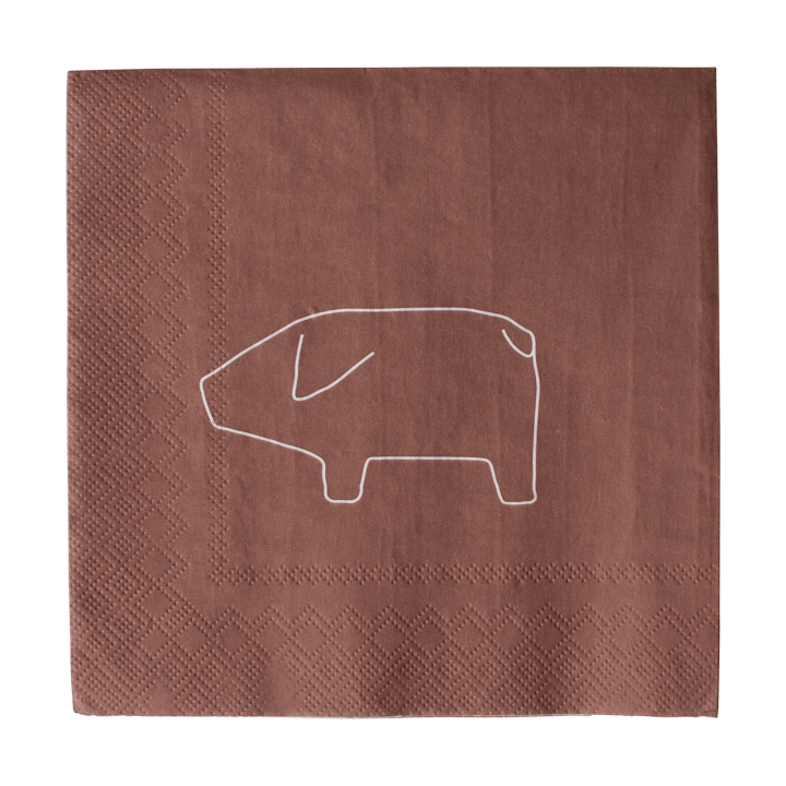 Swedish pig ペーパーナプキン 33x33 cm 20枚 - Red - DBKD | ディービーケーディー
