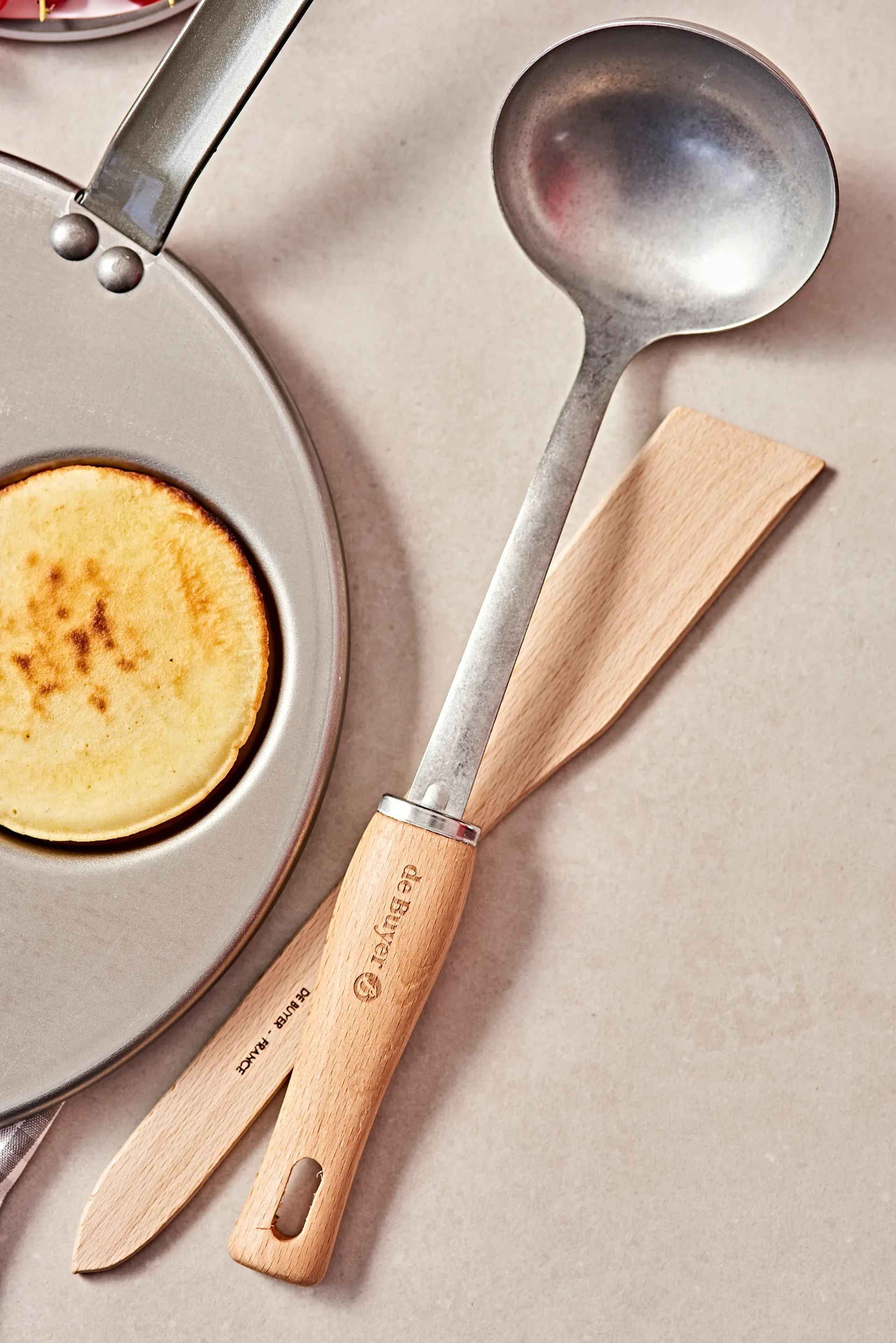 De Buyer B Bois soup おたま & ウッドハンドル, Stainless steel De Buyer | デバイヤー