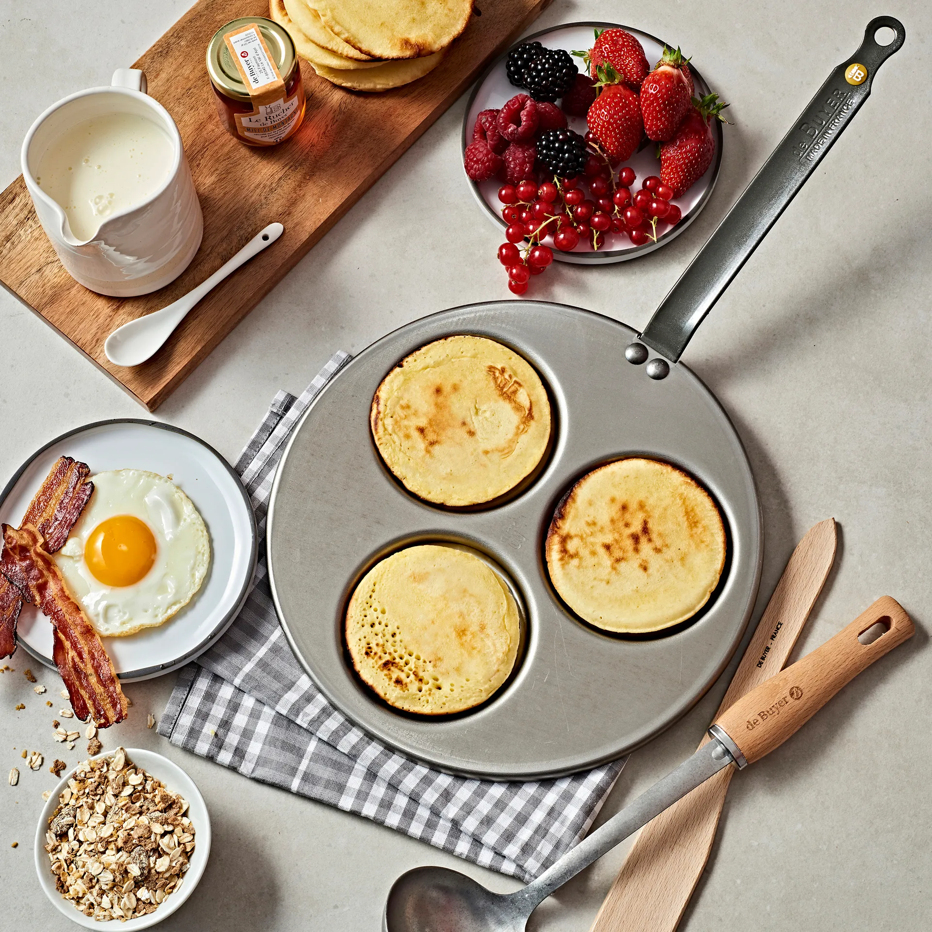 Mineral B American パンケーキ フライパン, 27 cm De Buyer | デバイヤー