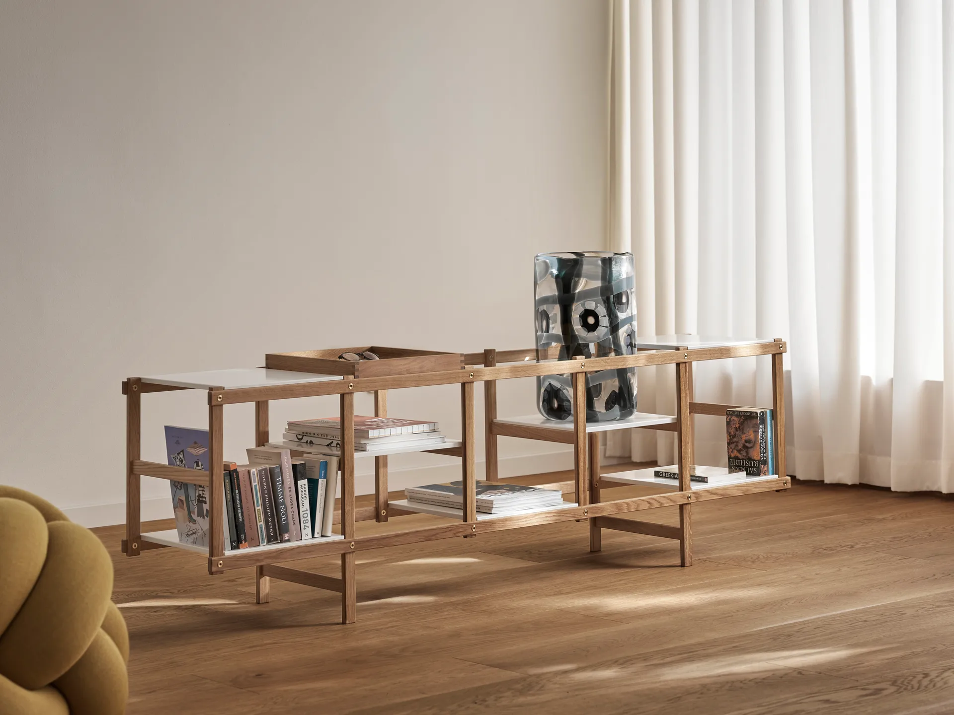 Frame シェルフ low, Oak-white Design House Stockholm | デザインハウス ストックホルム