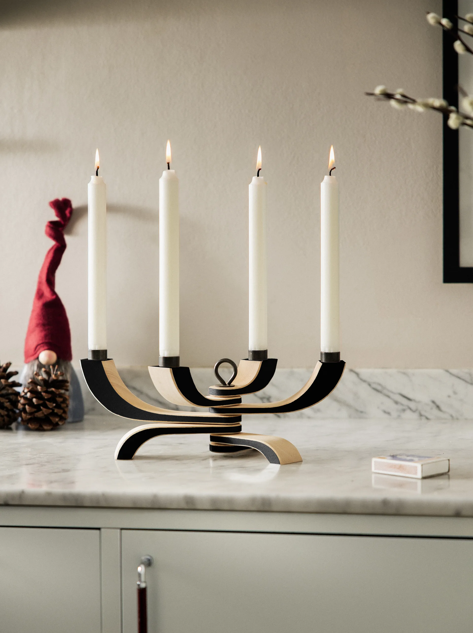 Nordic Light キャンドルホルダー 4脚, black Design House Stockholm | デザインハウス ストックホルム