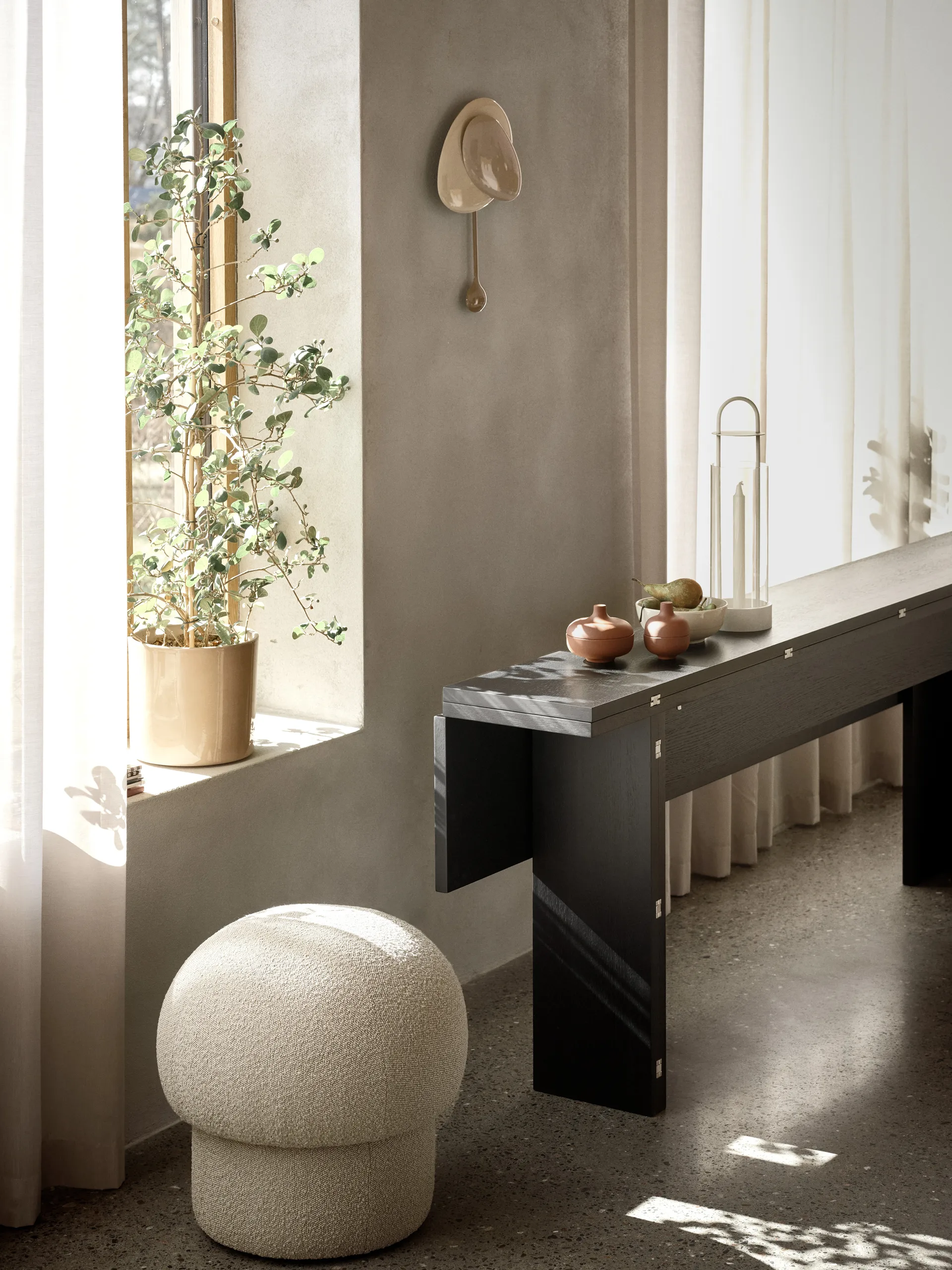 Uno プーフ Ø50 cm, Cream Design House Stockholm | デザインハウス ストックホルム