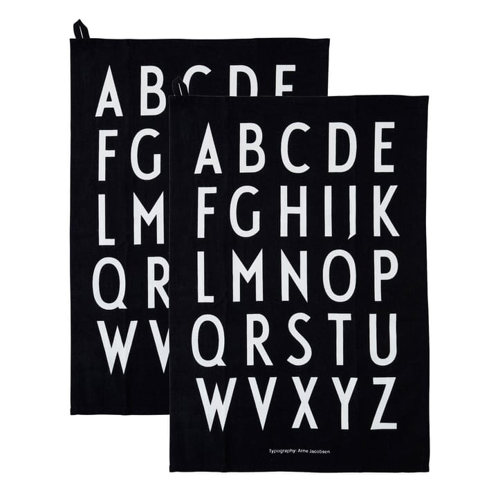 Design Letters キッチンタオル 40x60 cm 2パック - Black - Design Letters | デザインレターズ