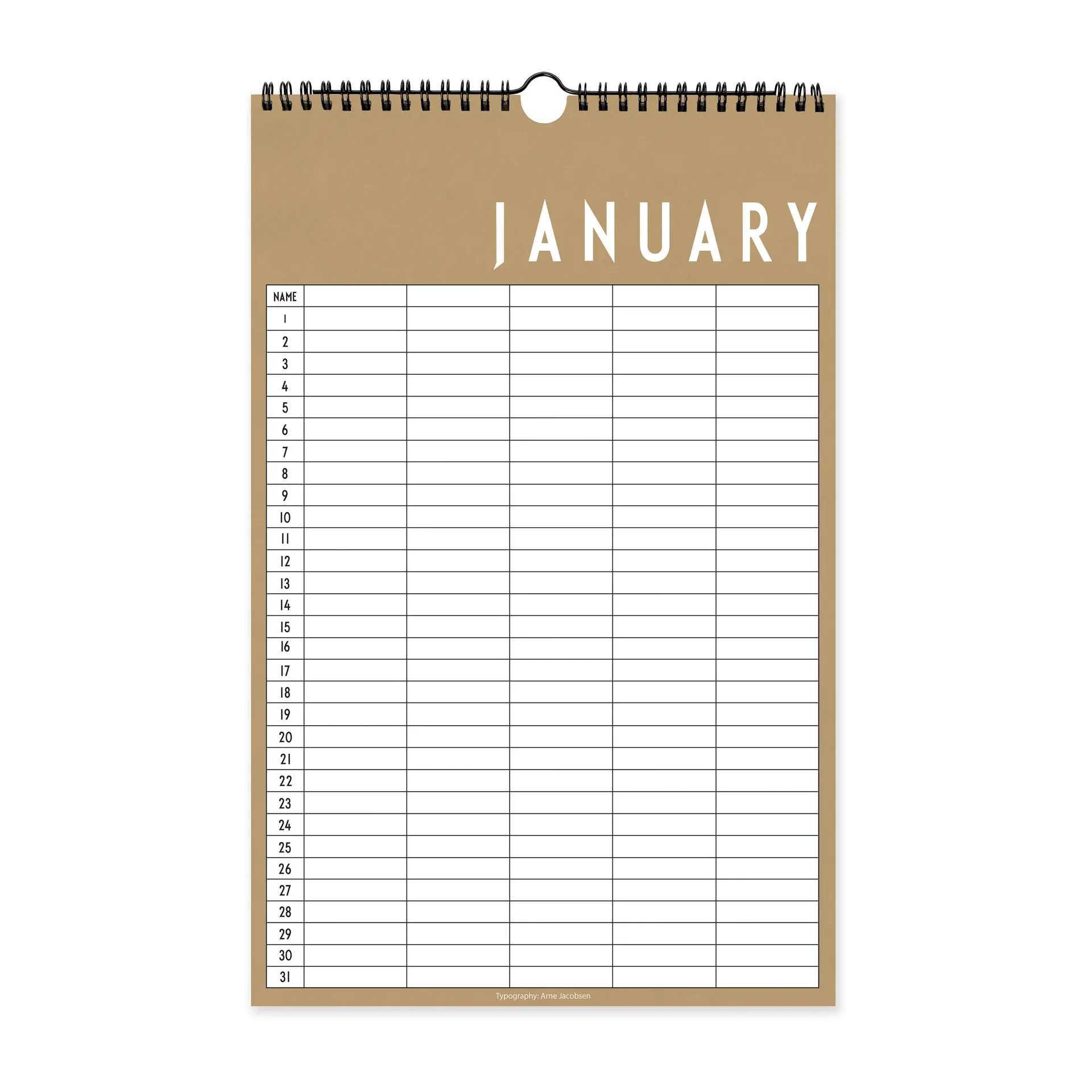 Design Letters マンスリーカレンダー, Beige Design Letters | デザインレターズ