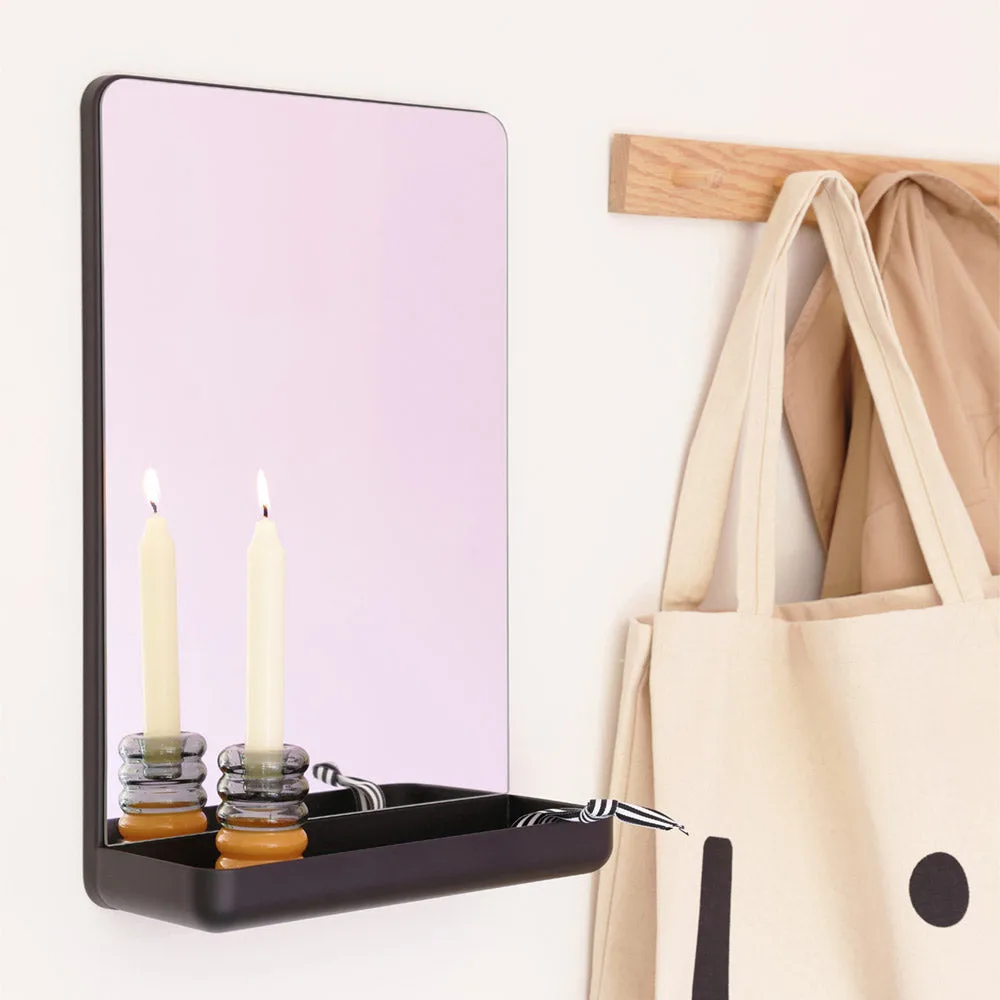 Design Letters 収納付き壁掛けミラー, Black Design Letters | デザインレターズ