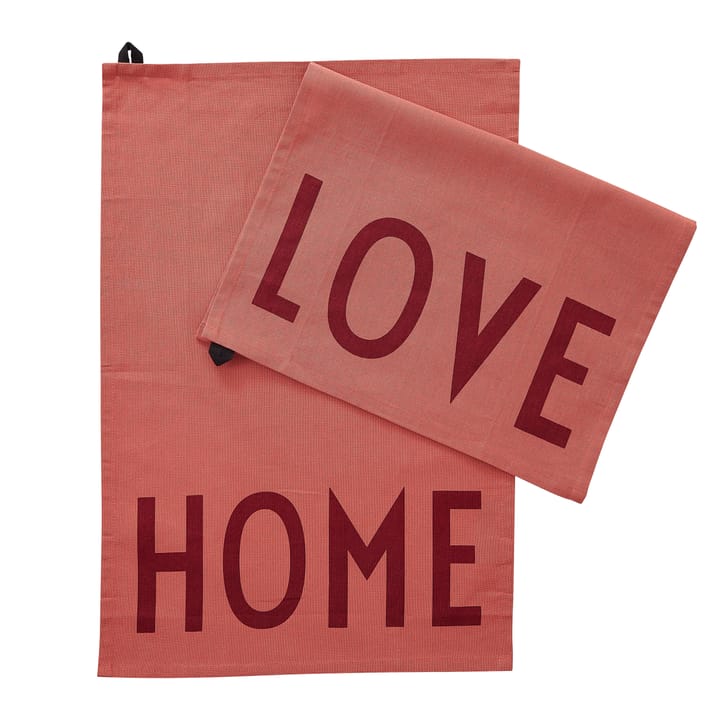 Design Letters キッチンタオル favourite 2ピース - Love-home-terracotta - Design Letters | デザインレターズ