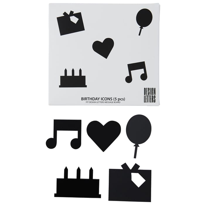 Design Letters Happy Birthday icons - Black - Design Letters | デザインレターズ