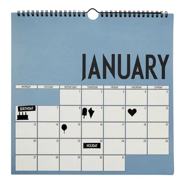 Design Letters wall calendar 2020 - Blue - Design Letters | デザインレターズ