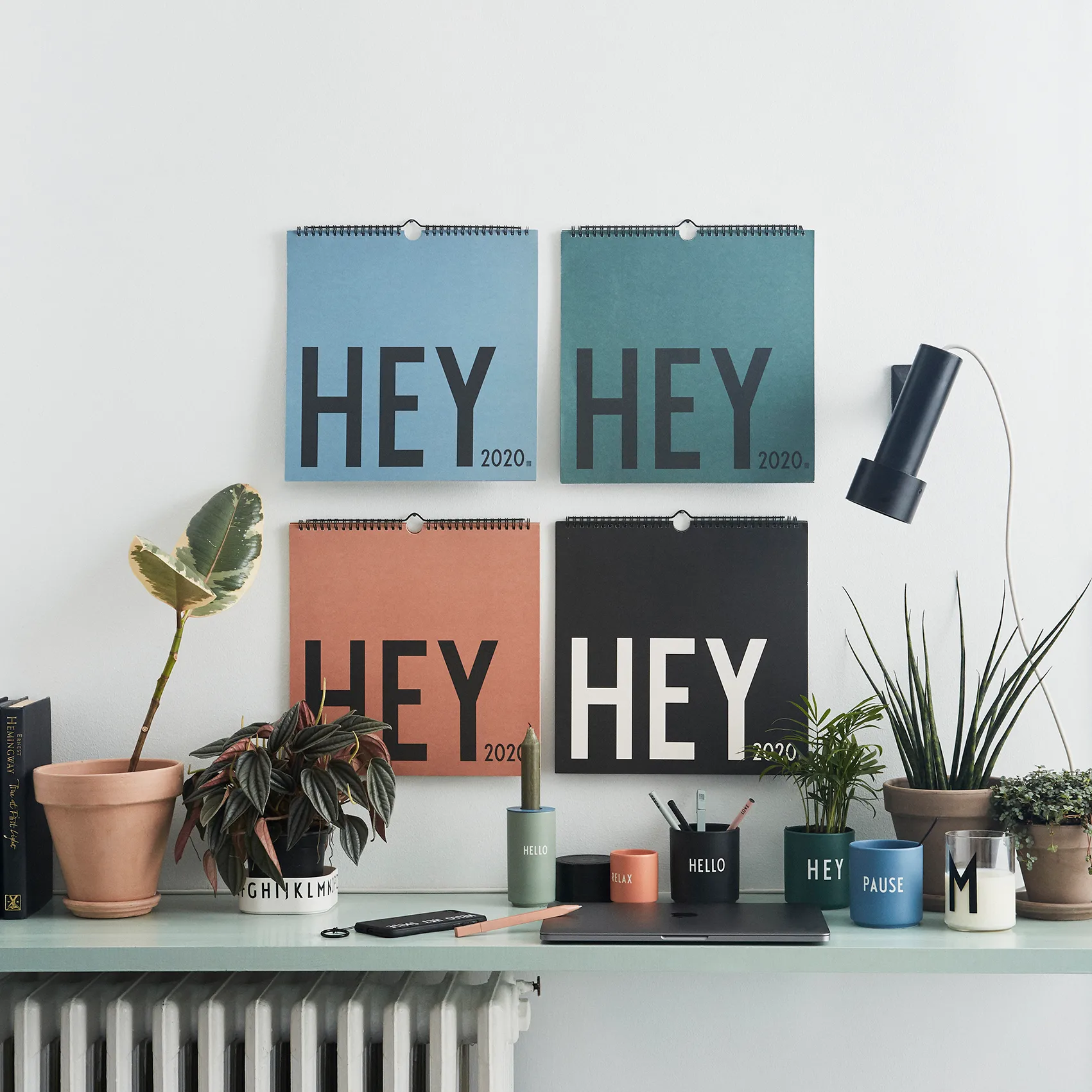 Design Letters wall calendar 2020, Blue Design Letters | デザインレターズ