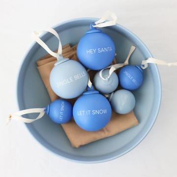 XMAS Stories クリスマスオーメント Ø4 cm 4個セット - Cobalt blue-light blue - Design Letters | デザインレターズ