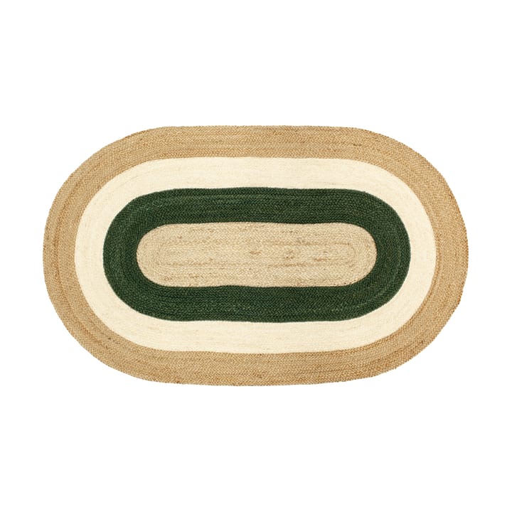 Elin ストライプ オーバルジュートラグ 92x150 cm - Green - Dixie | ディキシー