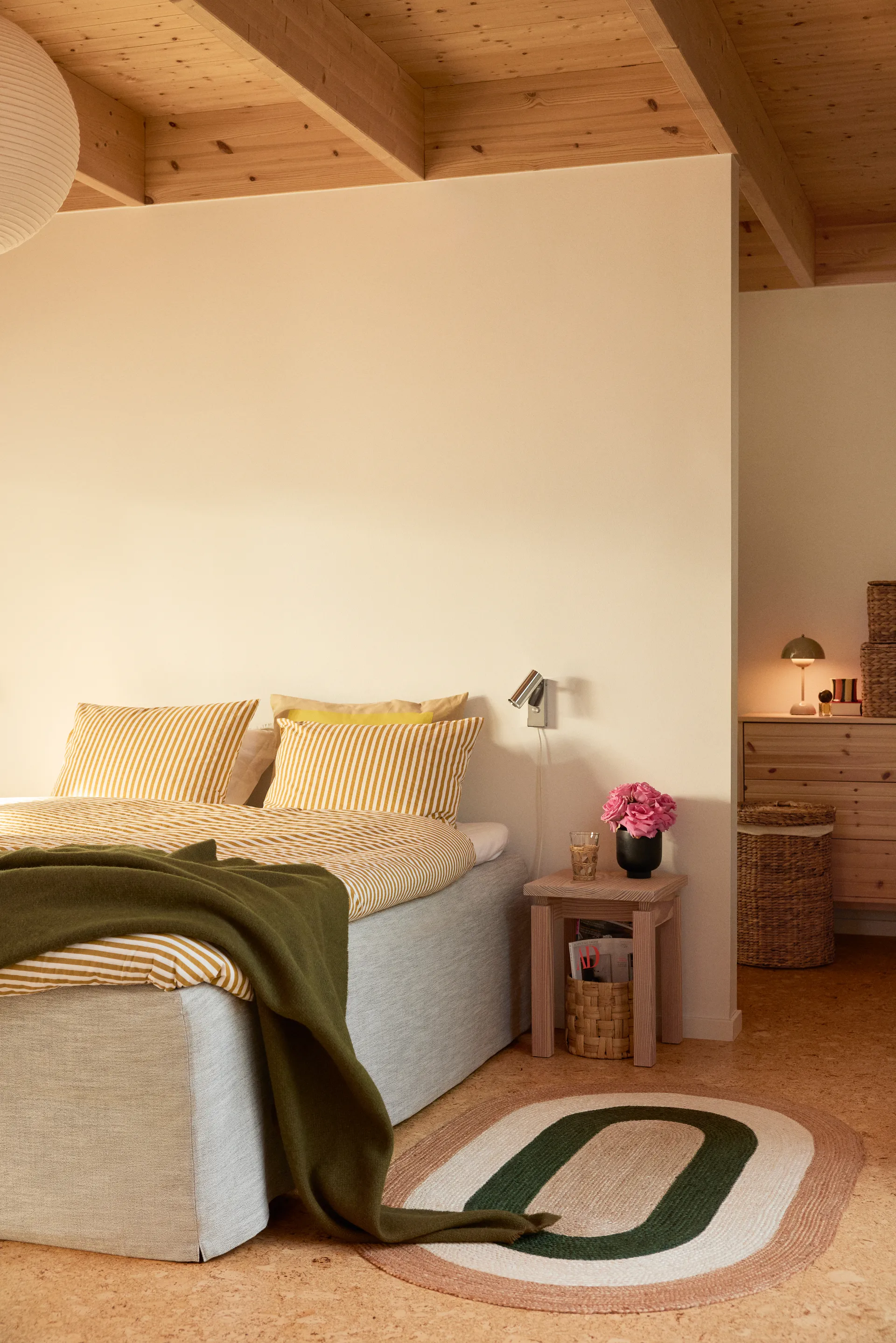 Elin ストライプ オーバルジュートラグ 92x150 cm, Green Dixie | ディキシー