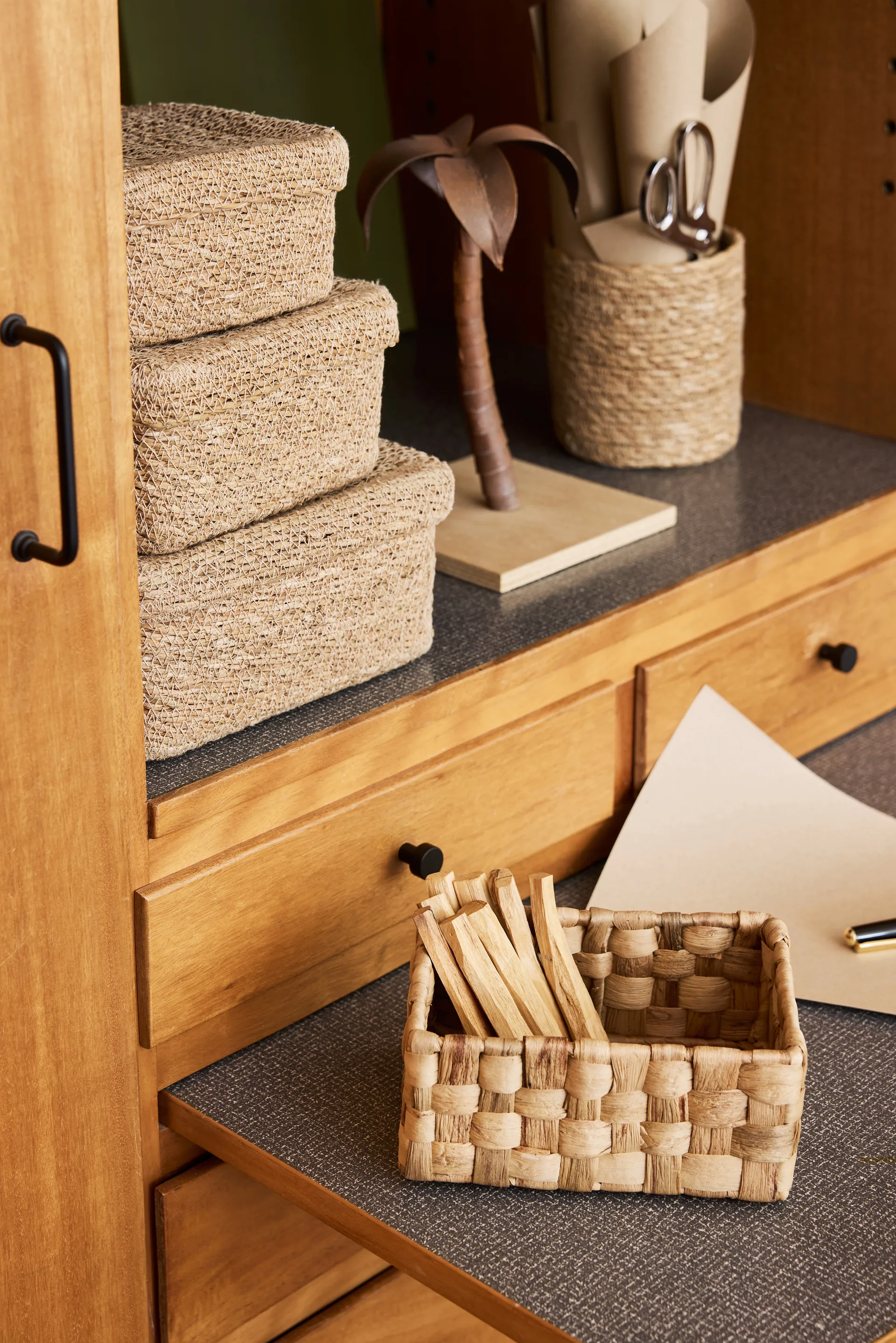 Emil スクエアバスケット 蓋付き 3ピース, Natural Dixie | ディキシー