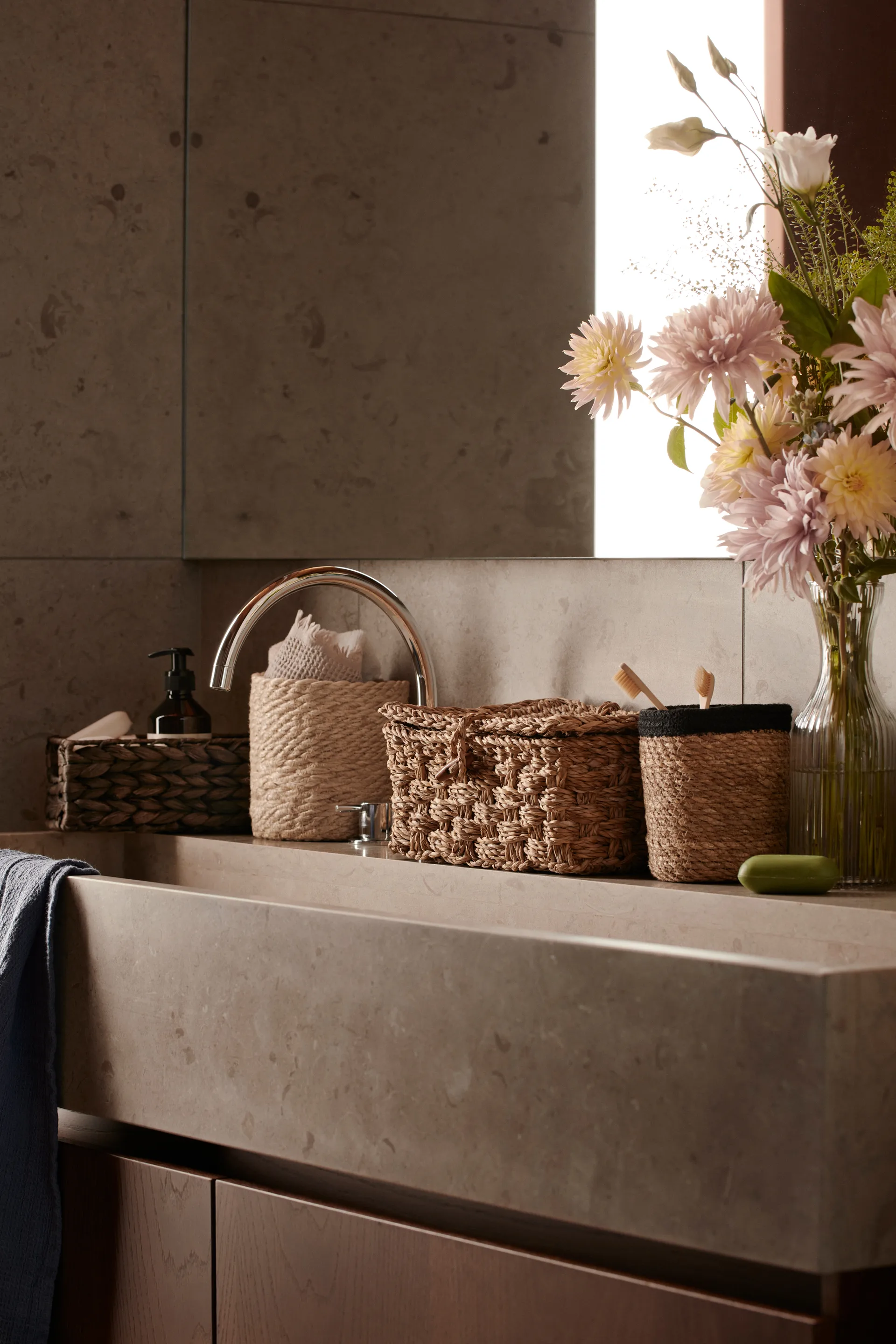 Emil 収納バスケット 3パック small, nature-black Dixie | ディキシー