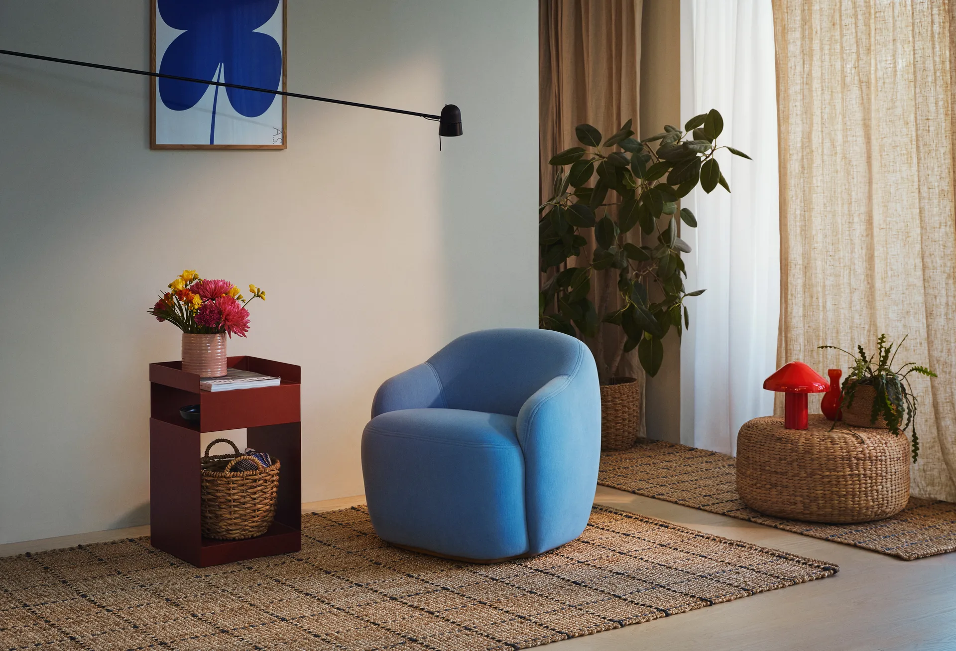 Freja ジュートラグ チェック 80x250 cm, Natural-dark Grey Dixie | ディキシー