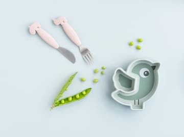 Birdee Stick&Stay 子供用プレート Ø12 cm - Green - Done by deer