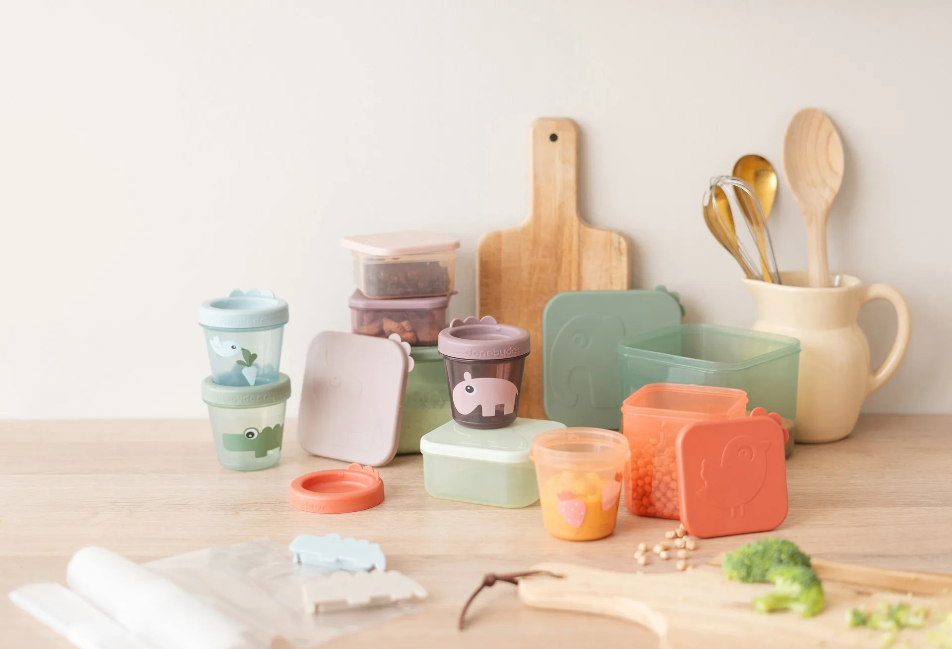 Croco ランチボックス 3個, Green Done by deer