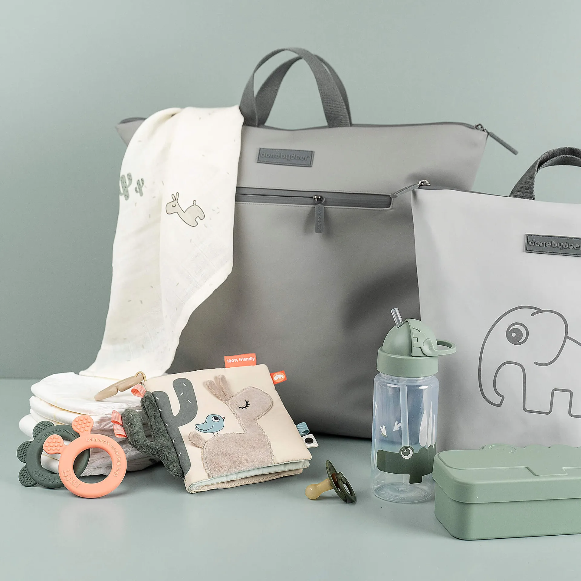 Croco ストロー付きボトル, Green Done by deer