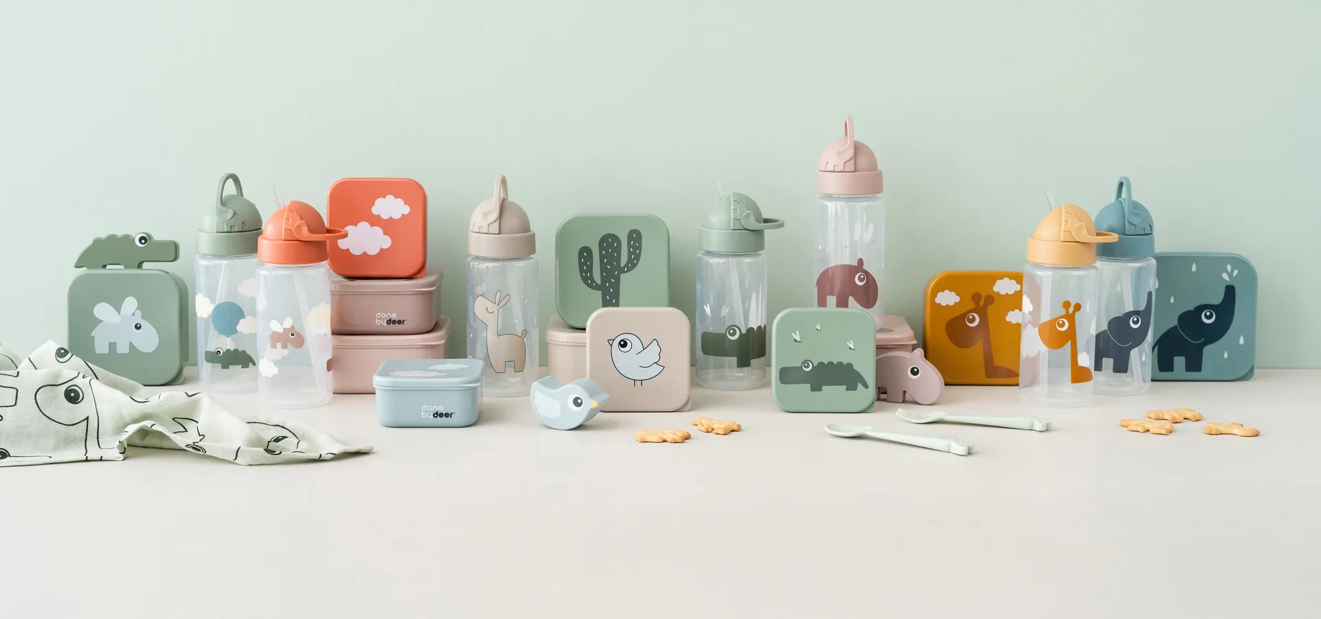 Croco ストロー付きボトル, Green Done by deer