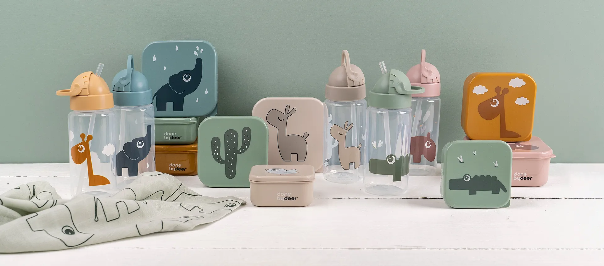 Croco ストロー付きボトル, Green Done by deer