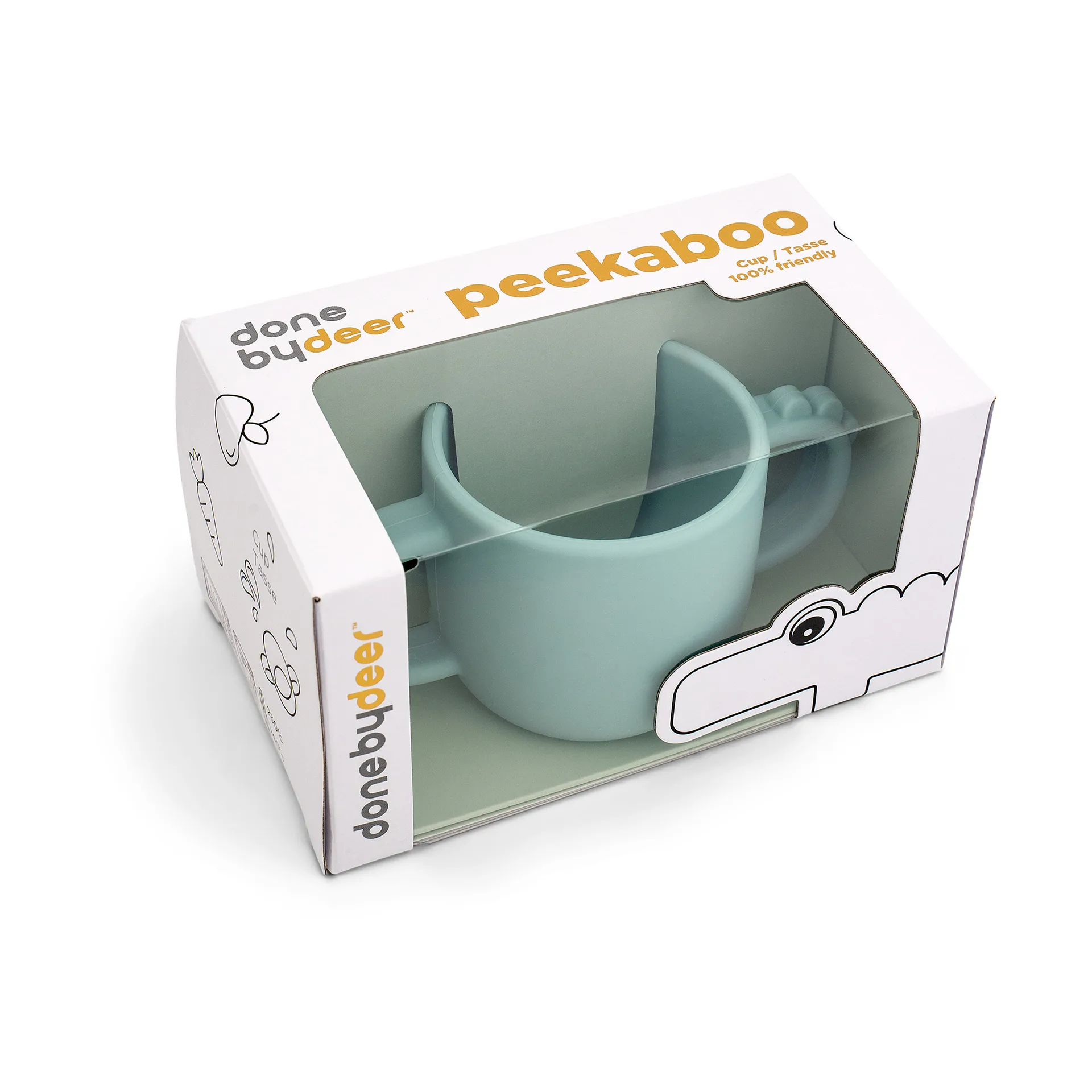 Croco peekaboo シッピーカップ 170 ml, Blue Done by deer