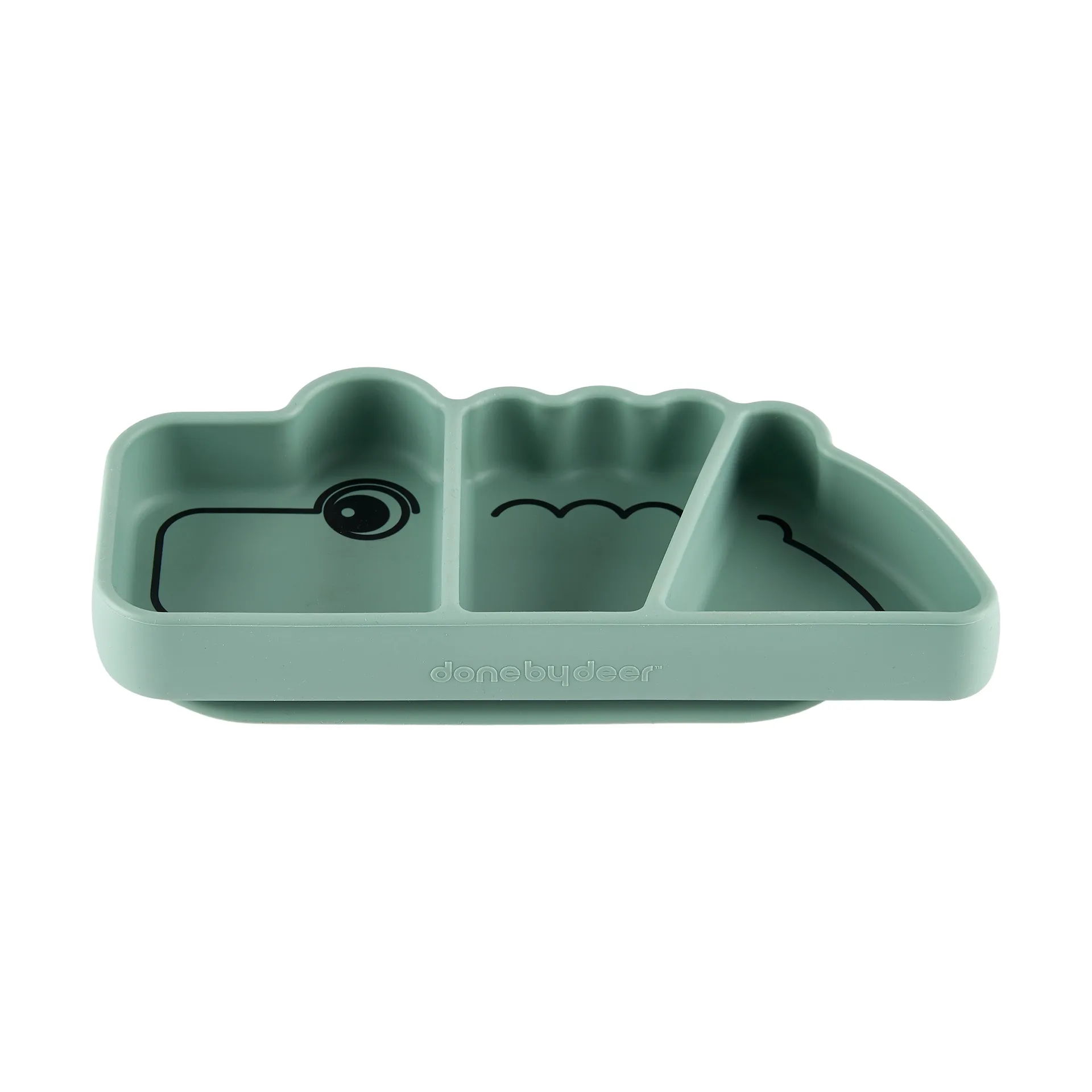 Croco Stick&Stay 子供用プレート 9x21 cm, Green Done by deer