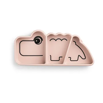 Croco Stick&Stay 子供用プレート 9x21 cm - Powder - Done by deer