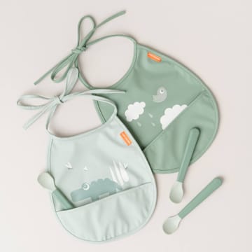 Croco Tiny お食事エプロン 2枚セット - Green - Done by deer