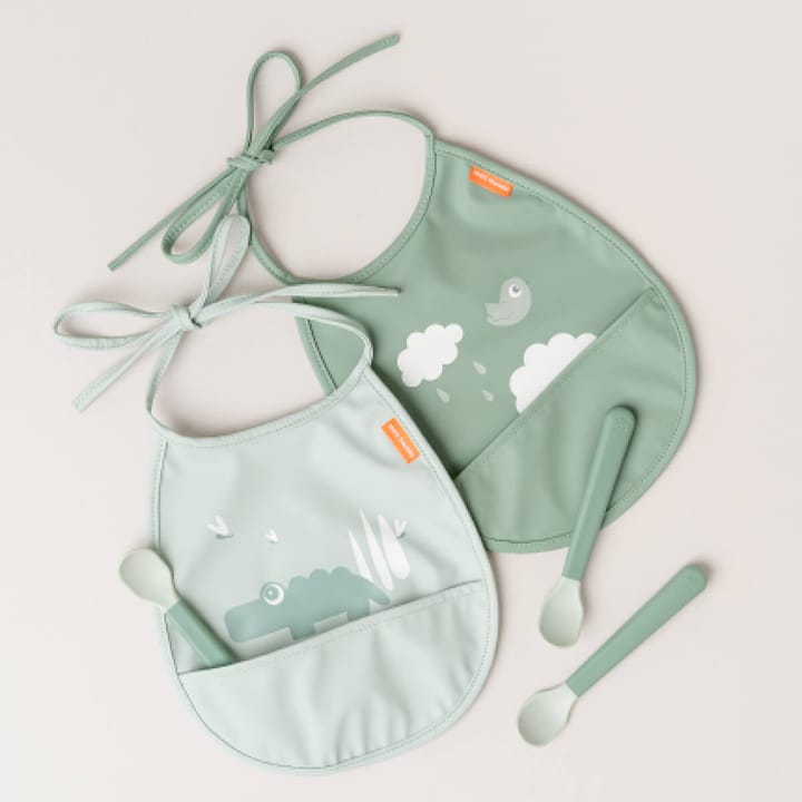 Croco Tiny お食事エプロン 2枚セット, Green Done by deer