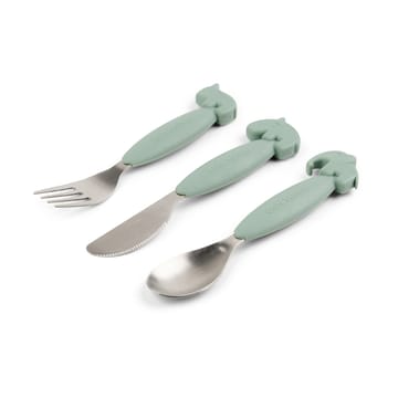 Deer Friends Easy-grip カトラリーセット 3ピース - Green - Done by deer