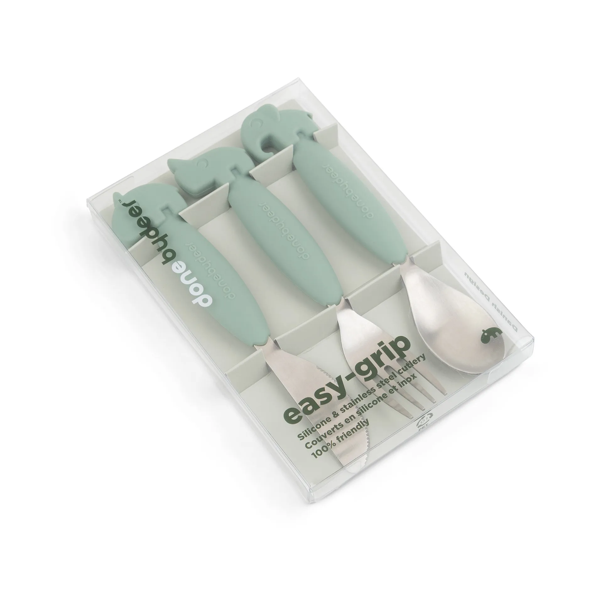 Deer Friends Easy-grip カトラリーセット 3ピース, Green Done by deer