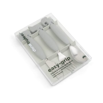 Deer Friends Easy-grip カトラリーセット 3ピース - Grey - Done by deer