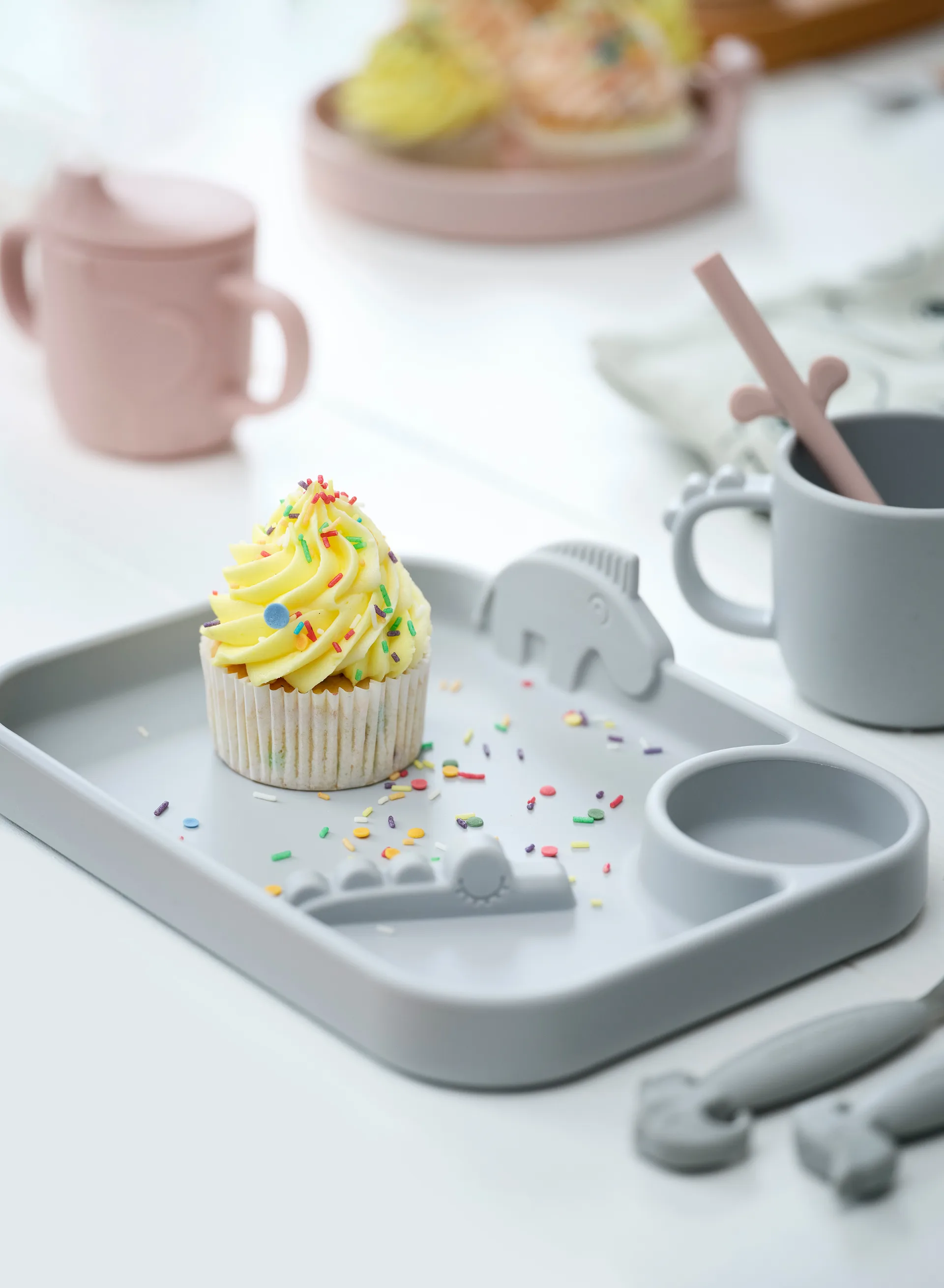 Deer Friends Easy-grip カトラリーセット 3ピース, Grey Done by deer