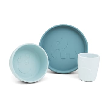 Deer Friends Stick&Stay 子供用ディナーセット 3ピース - Blue - Done by deer