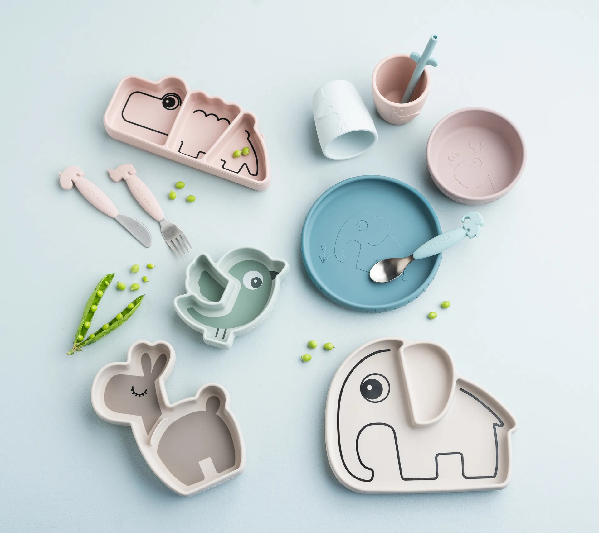 Elphee Stick&Stay 子供用プレート 17x20 cm, Sand Done by deer