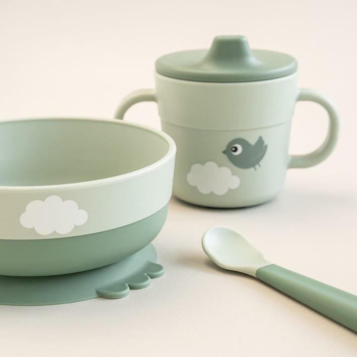Happy Clouds フーディー ファーストミールセット 3ピース, Green Done by deer