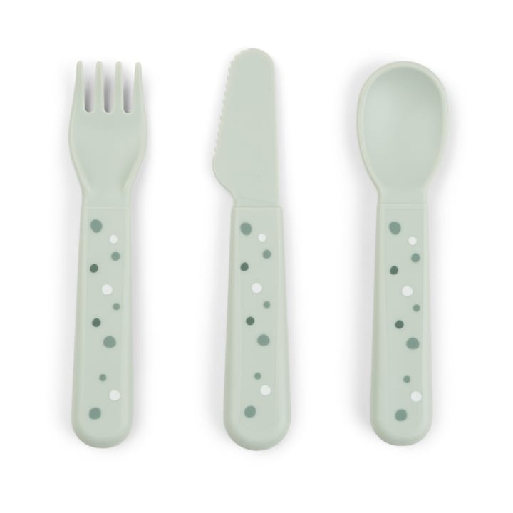 Happy Dots フーディー カトラリーセット 3本セット - Green - Done by deer