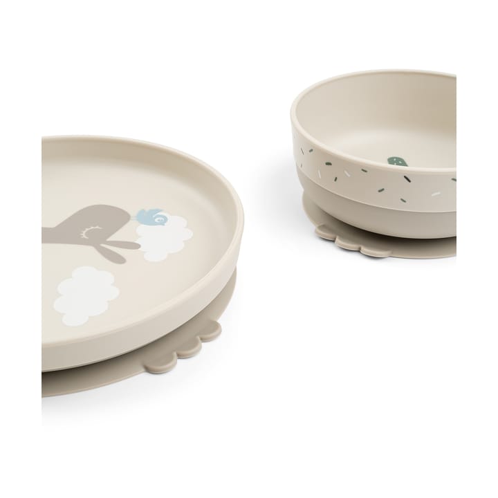 Lalee フーディー 子供用食器セット 3本セット, Sand Done by deer