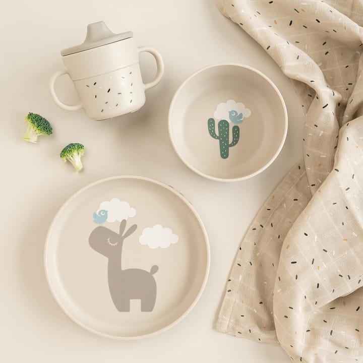 Lalee フーディー 子供用食器セット 3本セット, Sand Done by deer