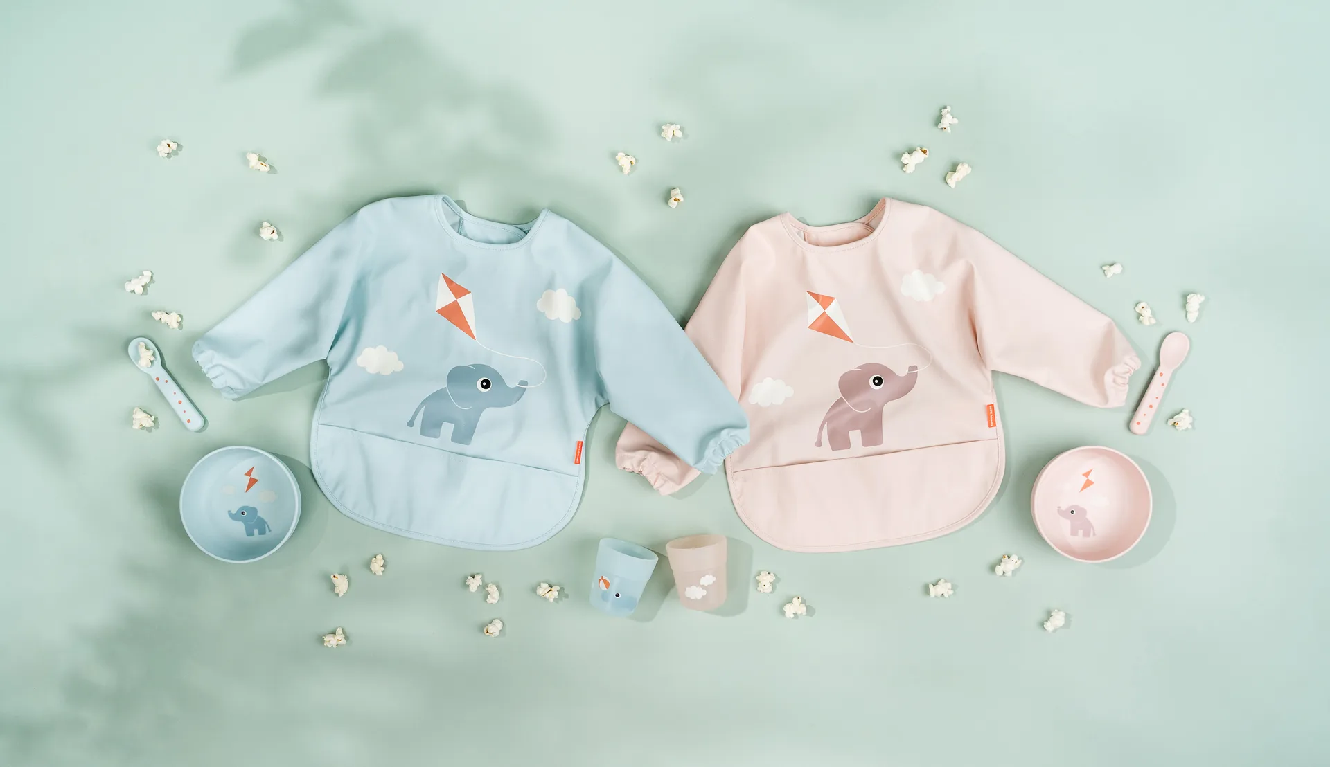 Playground フーディーファーストミールサービングセット 3ピース, Blue Done by deer