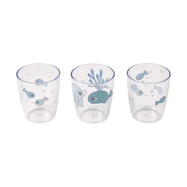 Sea Friends Yummy ミニグラス 3個 12 cl, Blue Done by deer